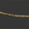Ancient Carved Ivory Weapon With Intricate Patterns And Traditional Design 3d model