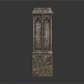 Architectural Elements Featuring Decorative Stone Pillars And Intricate Wrought Iron Gate