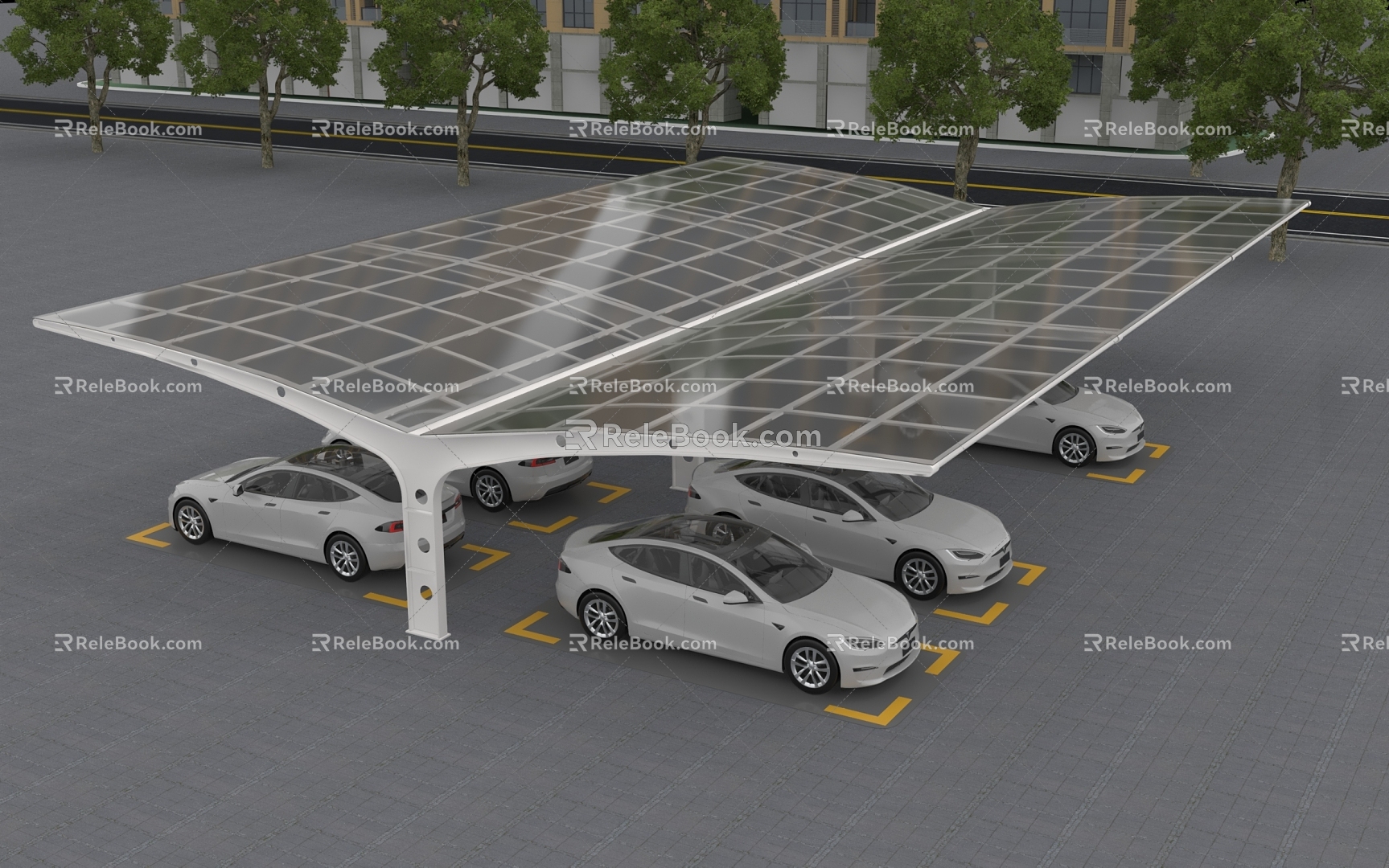 Car shed car shutdown plant 3d model