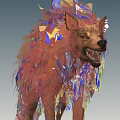 Abstract Artistic Reptile 3D Model Adorned with Colorful Geometric Crystal Fragments