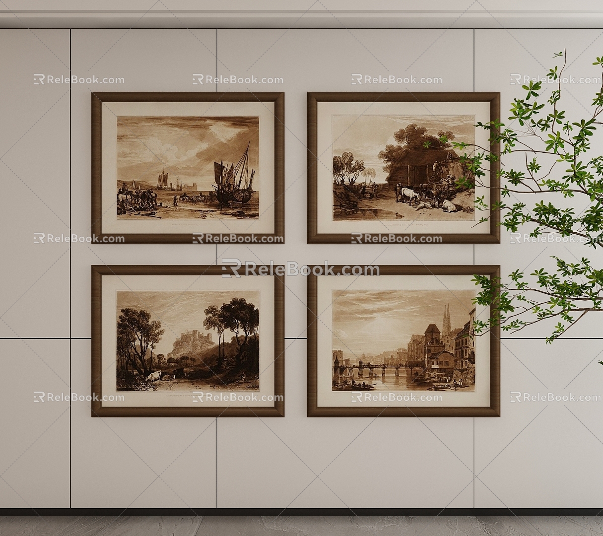 French Decorative Hanging Paintings model