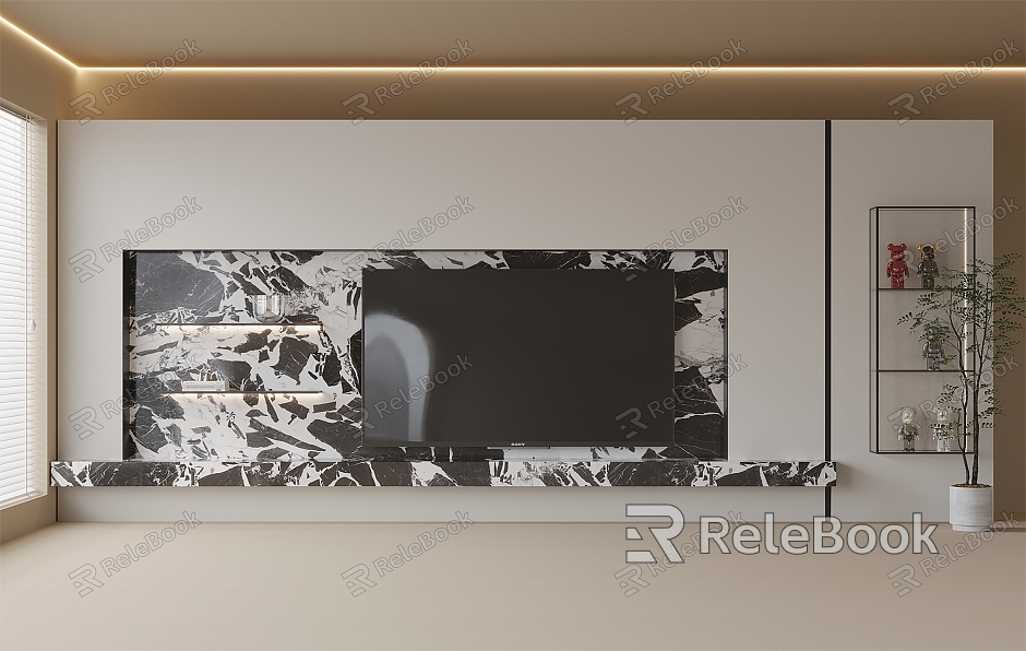 Modern TV background wall TV wall model