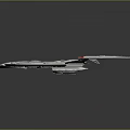 Futuristic Starship Model Design Featuring Disc Shaped Hull And Red Accent Warp Engines