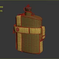 Army Green Electric Kettle With Yellow Cloth Cover And Strap Design