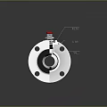 Industrial Metal Flange Valve With Red Handle And Secure Locking Mechanism