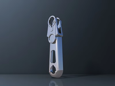 Silver Metal Multi Tool With Functional Holes And Durable Modern Design 3d model