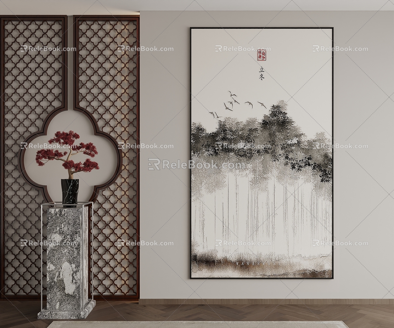 New Chinese Decorative Painting 3d model