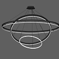 Modern Circular Ring Chandelier With Metal Frame And Illuminated LED Layers