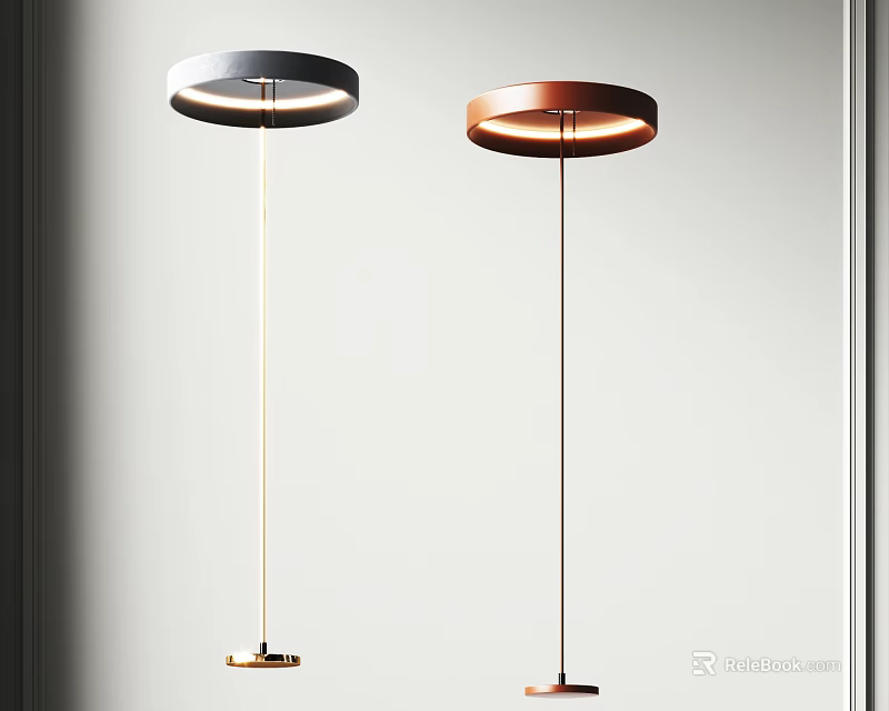 Modern Stylish Floor Lamps With Minimalist Design And Two Colors 3d model 
