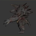Mythical Monster Character And Creature 3D Model With Rocky Skin Glowing Eyes And Muscular Limbs