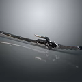 Modern Tactical Sword Weapon With Black Metallic Blade And Decorative Handle Design