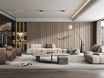 Modern Minotti living room 3d model