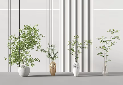 Modern vase floral potted plant combination 3d model