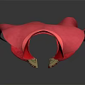Red Velvet Cloak With Classic Collar Elegant Winter Fashion Wear