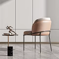 Modern Table and Chair Set with Comfortable Seats Striped Wall and Hanging Lamp