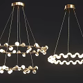 Modern Gold Metal Chandelier With Glass Balls And Hanging Light Design