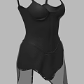 Black Sleeveless Bodysuit With Spaghetti Straps And Sheer Overlay Design
