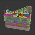 Multi Level Stone Building With Rooftop Chimneys Decorative Items And Green Plants