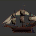 Chinese Boat Sailing Cartoon Sailing 3d model