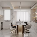 Elegant Modern Living and Dining Room Interior Design With Chandelier Sofa Dining Table And Plants