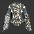 Women's Ruffled Floral Blouse With Bell Sleeves And Lace Trim