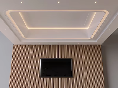 Modern Square Ceiling Grille TV Background Wall 3d model