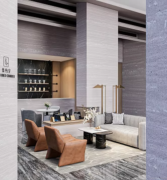 Sales Office Modern Reception Area 3d model