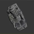 Traditional Stone Sculpture Carving Of Seated Figure Holding Open Book With Intricate Details