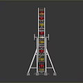 Star Ferry Ferris Wheel With Red Yellow Cabins White Supports Gray Platform