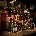 Nostalgic Retro Store Display With Movie Props Vintage Decorations And Balloons