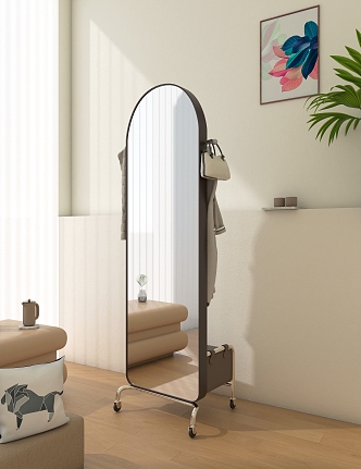 Style Mirror Full-body Mirror Decorative Mirror Convenient Mirror Storage All-in-One Mirror Furniture Mirror 3d model