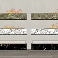 Wall Mounted Marble Fireplace Designs With Burning Flames In Modern Interior