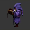 Man in Hooded Purple Robe Holding Open Book Green Orb and Keys