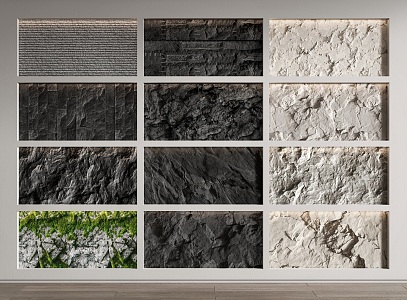 Modern Stone Background Wall Rock Wall Stone Wall Panel Culture Stone Pu Stone 3d model