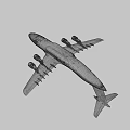 US Air Force Military Transport Aircraft With Gray Body And Four Engines