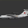 White Military Aircraft With Radar Dome And Red Star Emblem