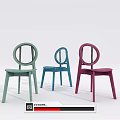 Modern Leisure Chairs with Round Woven Back Design in Green Blue and Pink Hues