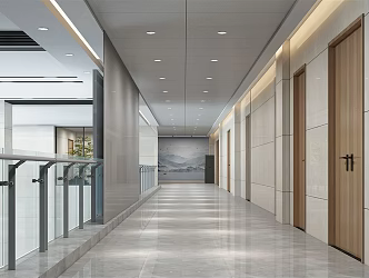 Modern aisle hall pick empty aisle 3d model