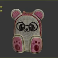 Cute Plush Bear Shaped Backpack With Pink Ears Paws And Glasses Design 3d model