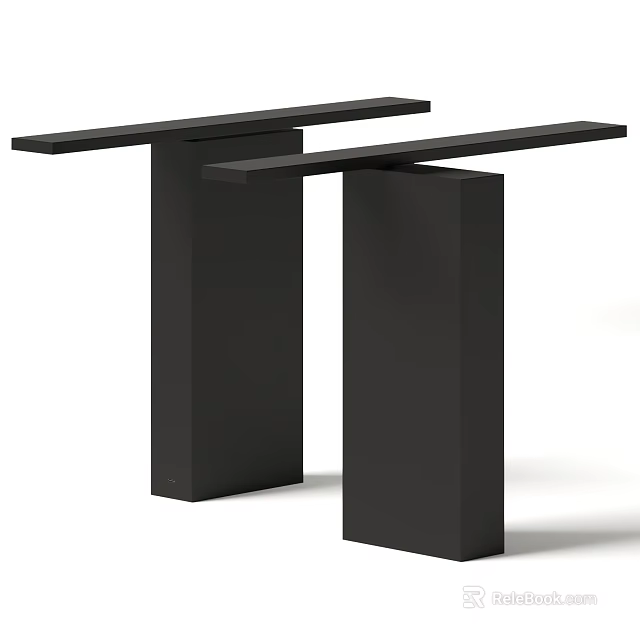 Modern Black Table Lamp With Minimalist Columnar Structure And Clean Lines 3d model