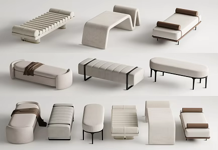 Modern Bed End Stool Bed End Stool Combination 3d model