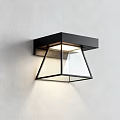 Sleek Modern Black Frame Wall Lamp With Glass Panel Illuminating Wall