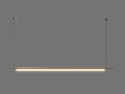 Modern Linear Pendant Light With Metal Suspension And Soft Illumination For Interior 3d model