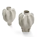 White Ceramic Vases With Textured Surface Modern Decorative Home Decor Pieces