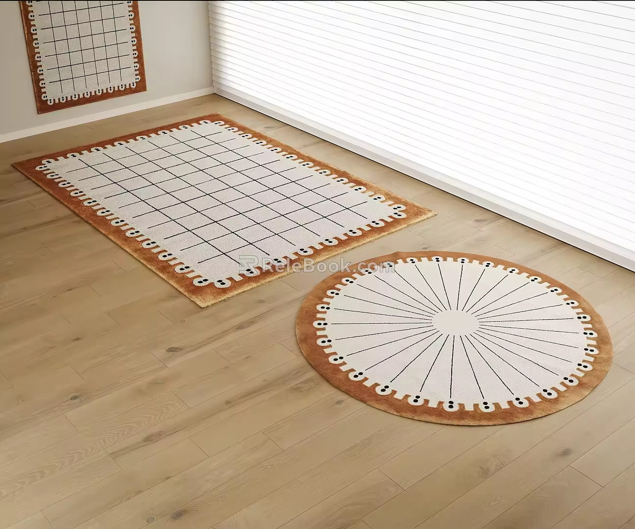 Modern Middle and Ancient Style Carpet Song Style Plush Living Room Carpet Bedroom Carpet Study Room Carpet 3d model