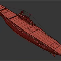 Space Aerospace Carrier Model With Blue Deck And Red Hull Structure
