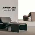 Bonaldo 2025 Avant Garde Leisure Chair with Modern Curved Design in Dark and Light Brown