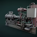 Industrial Mechanical Equipment With Electric Motor Air Reservoir Steel Pipes Control Valves And Hydraulic Pump
