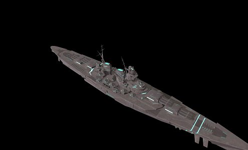 modern warship battleship destroyer 3d model