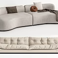 Modern double sofa multiplayer sofa 3d model